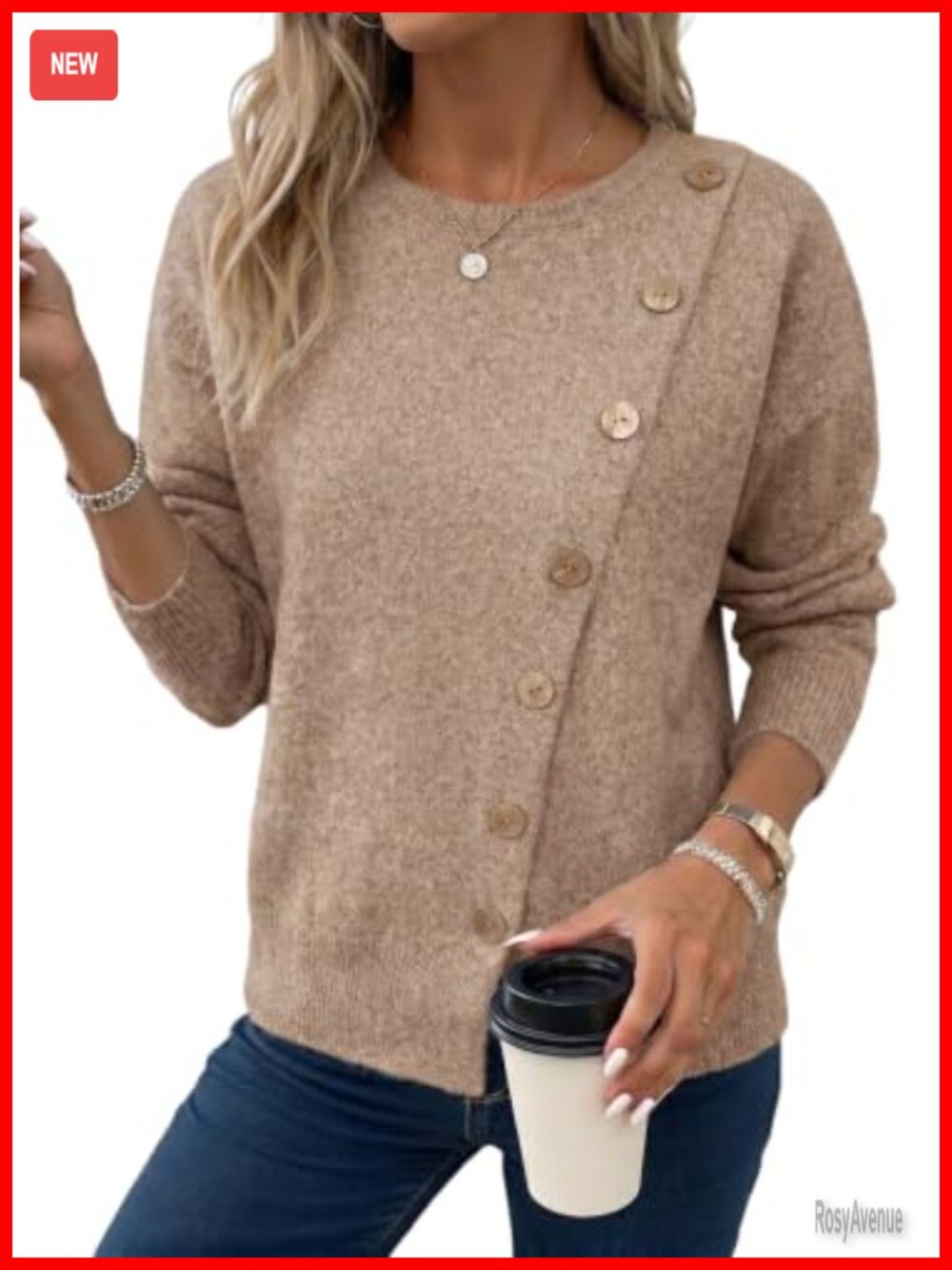 Dokotoo Womens Crewneck Long Sleeve Knit Sweater Pullover